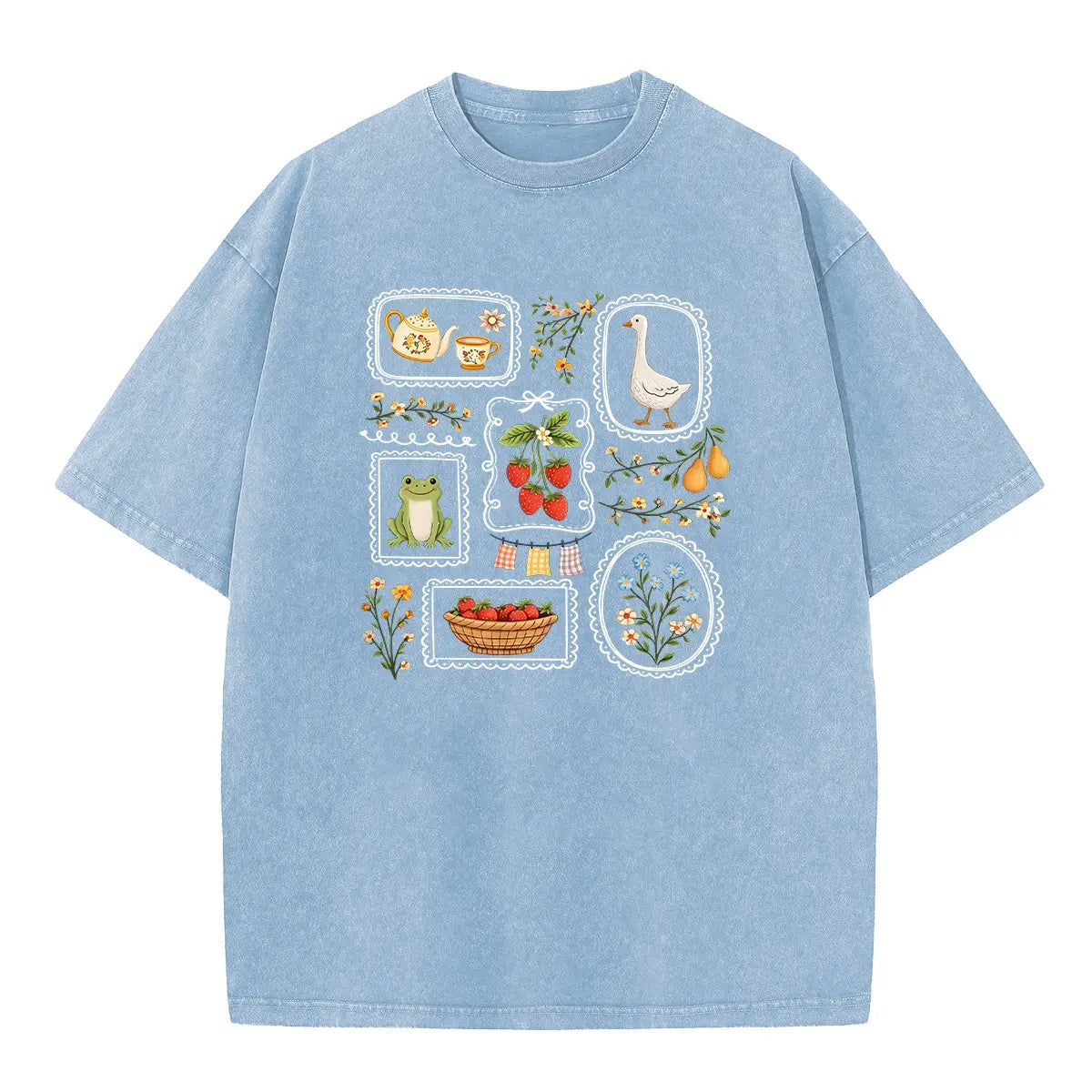 Holafish Women's Pure Cotton Graphic T-Shirt - Vintage Acid Wash Oversize Tee (S-5XL), Plus Size Casual Top with Retro Streetwear Attitude, Sport to Street Shirts for Women Back to School, Graphic Tees Women, Basic