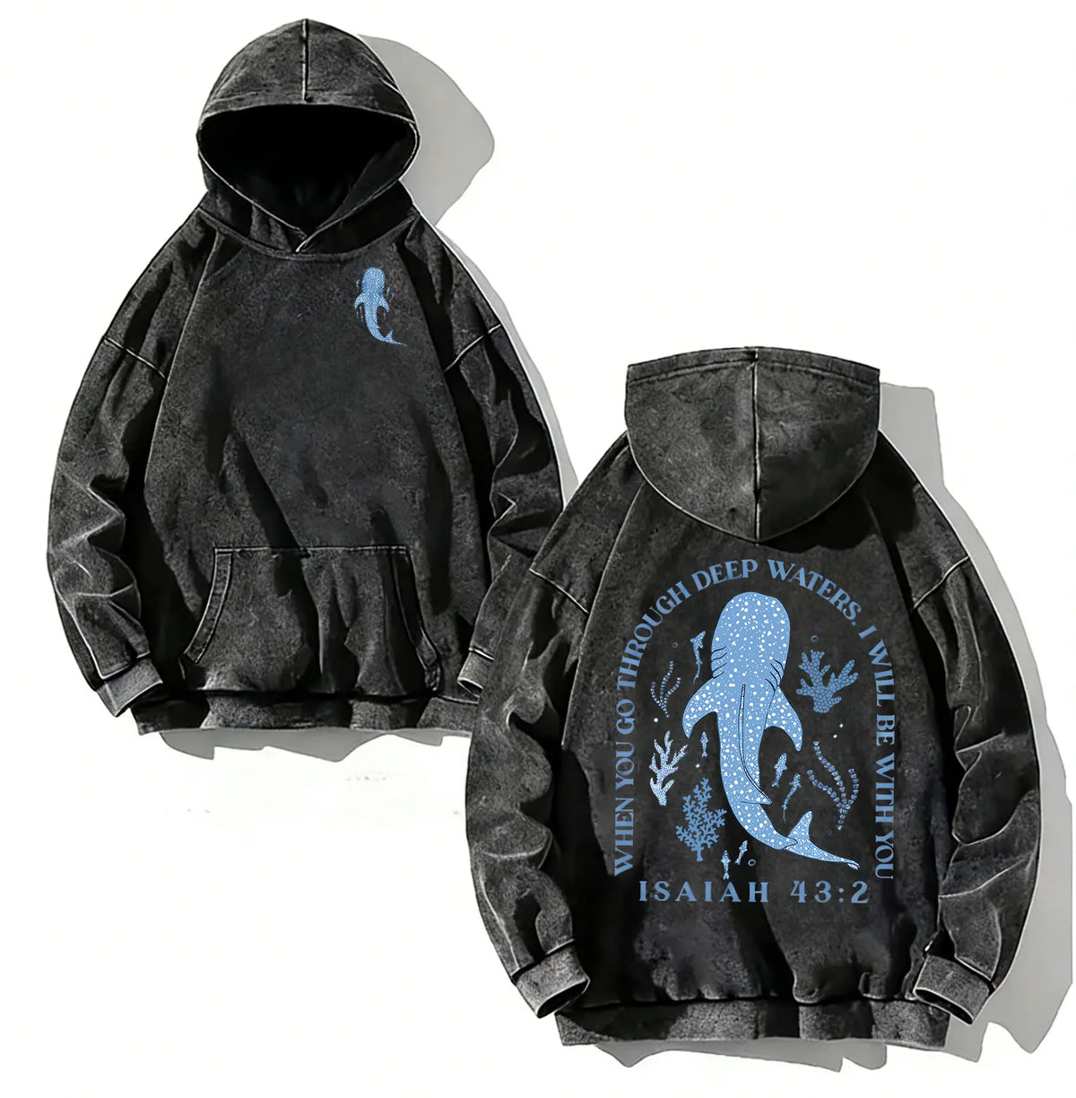 Women's Ocean Graphic Hoodie - Casual Streetwear Top, Stylish Comfortable Trendy Wear for Whale Enthusiasts