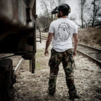 COMBAT IRON Men's Soft Cotton Graphic T-Shirt - Short-Sleeve, Round Neck, Tapered Athletic Menswear Top with "Pray For Peace. Prepare For War." Print, Comfortable Fabric