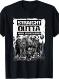 Straight Outta Nightmares" Men's Vintage Horror Halloween T-Shirt - 100% Cotton Casual Round Neck gifts