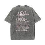 Women's Unisex Fit Round Neck Christian "Love Like Jesus" Hot Stamping Love Message Print Washed Cotton T-Shirt - Casual Fashion Apparel, Lightweight Breathable Short Sleeve Daily Wear Top