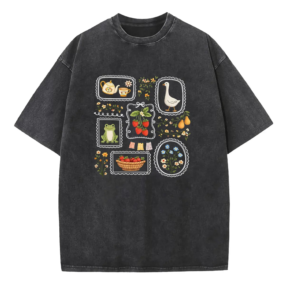 Holafish Women's Pure Cotton Graphic T-Shirt - Vintage Acid Wash Oversize Tee (S-5XL), Plus Size Casual Top with Retro Streetwear Attitude, Sport to Street Shirts for Women Back to School, Graphic Tees Women, Basic