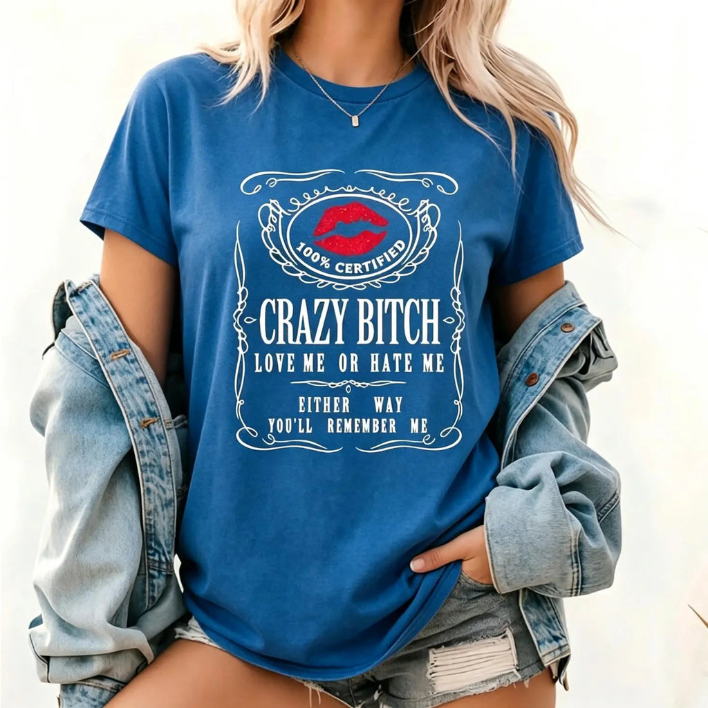 Women's Casual Cotton Short-Sleeve Round Neck Graphic T-Shirt - Humorous Bold Statement Streetwear Essential, Durable Stitching, Breathable, Jacket-Layer Ready, Shirts for Women, Fun Pick for Weekend Plans