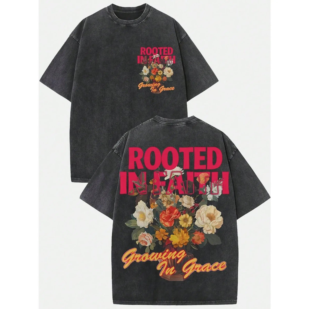 Women's Vintage Washed 230gsm Heavyweight Round Neck Short Sleeve Graphic Shirt, Soft Retro Print Clothes, Breathable Layerable Streetwear, Casual Summer Shirts for Women